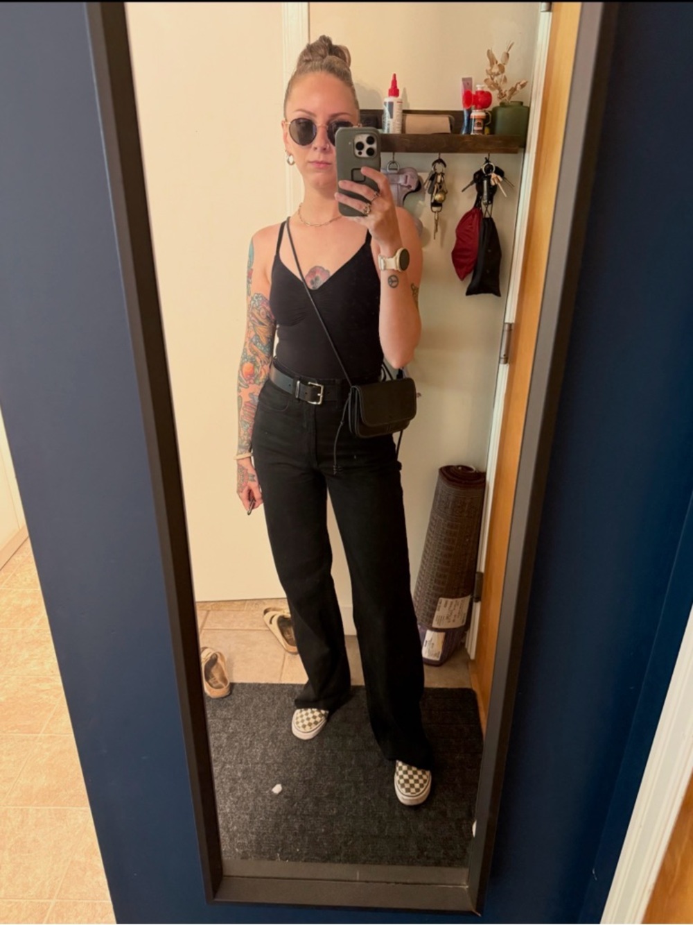 Zara Black High-Rise Wide Leg Jeans